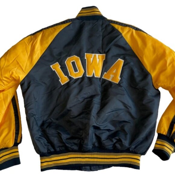 Vintage Iowa Hawkeyes Jacket Starter Letterman Style Large MVP Made in USA - Picture 1 of 7